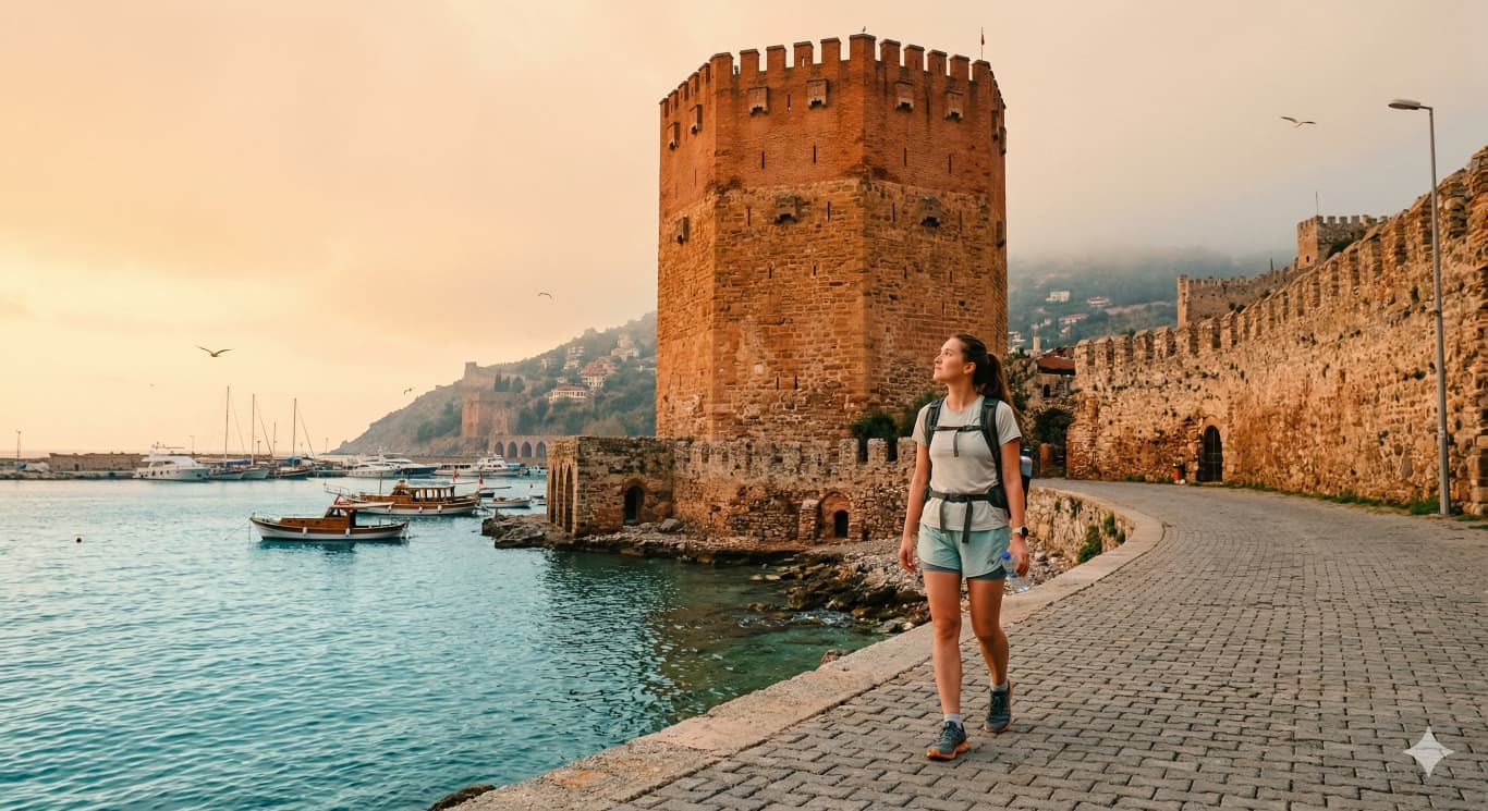 Alanya outdoor sports and hiking by the historical Red Tower