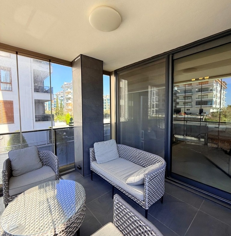 Private garden access from Aydemir Park Kestel apartment