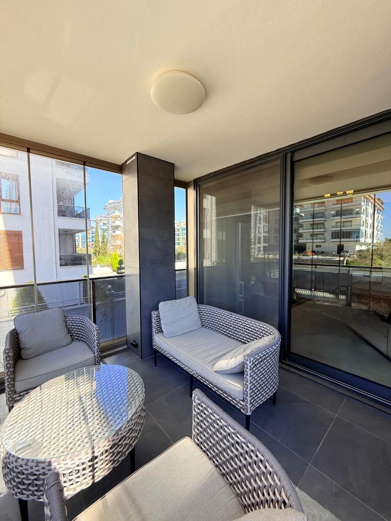 Private garden access from Aydemir Park Kestel apartment