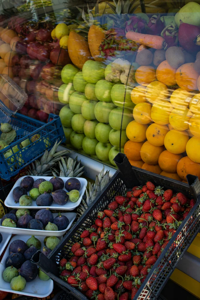 Fresh fruit on display · Alanya city context
