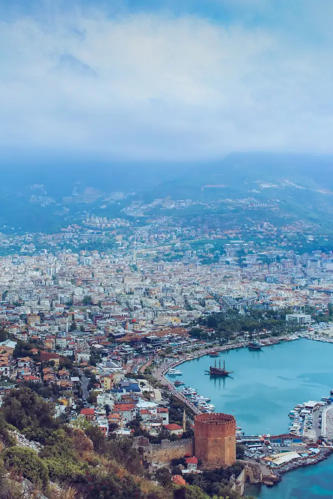 The Red Tower, harbour and city, Alanya