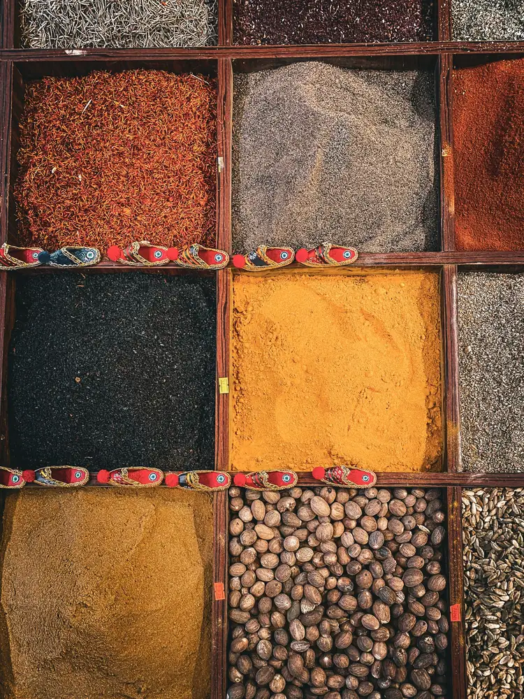 Colourful spices at a market in Alanya