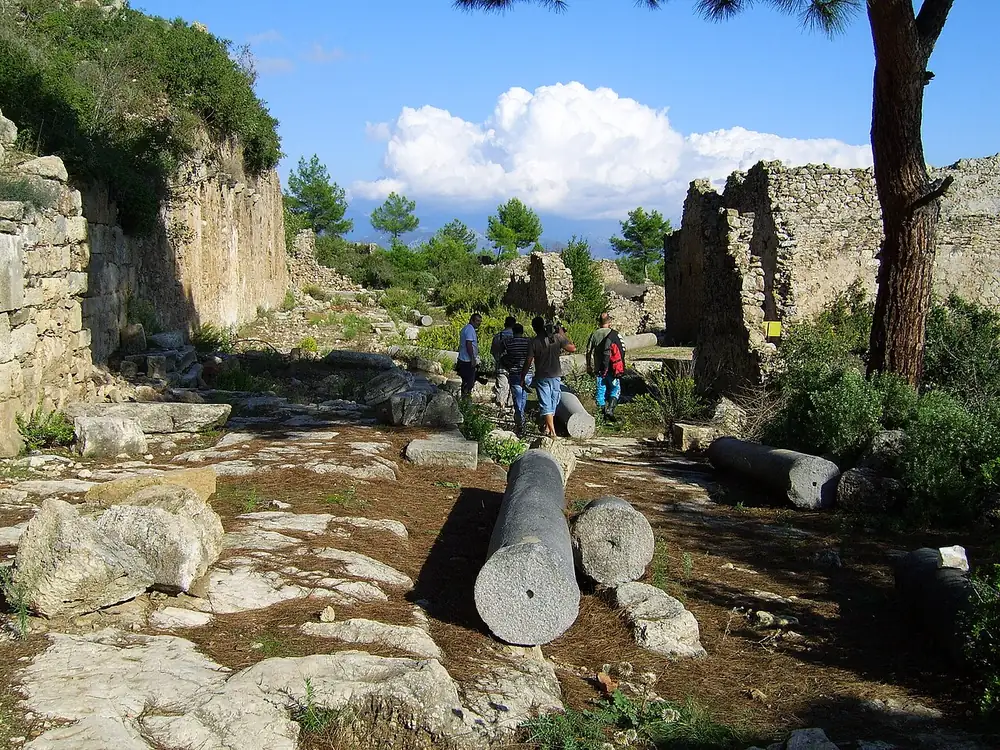 Stone streets at Syedra · Before March 2015