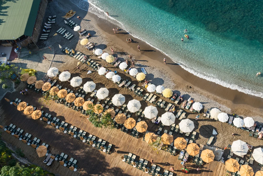 An Alanya beach from above · wider coastal setting
