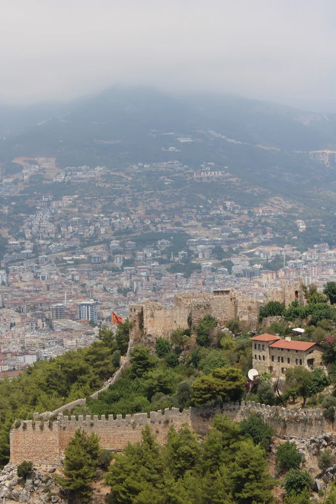 Castle walls and Alanya beyond · a separate historic-centre outing