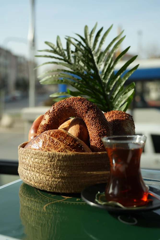 Tea and simit · illustrative lifestyle photograph