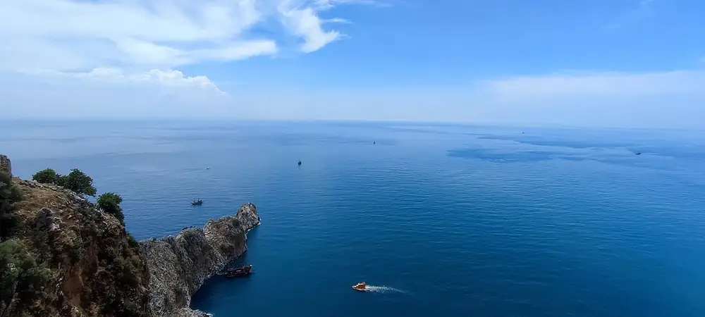 The Mediterranean below Alanya’s castle peninsula