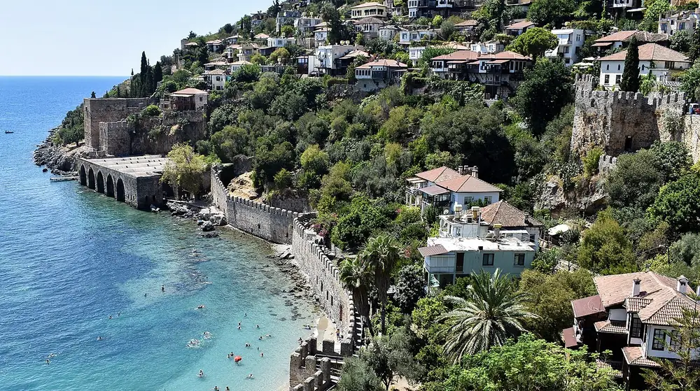 The historic Alanya shipyard beside the sea