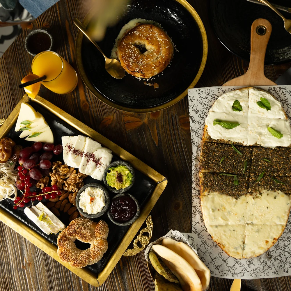 A Turkish breakfast spread · illustrative lifestyle photograph