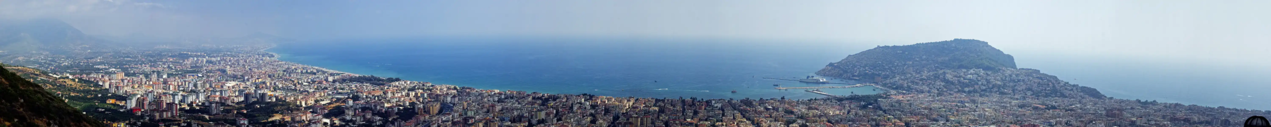 Alanya from the northern side of the city · wider setting, archive panorama uploaded in 2010