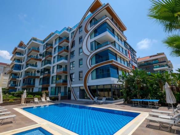 Cebeci Arnelya Residence garden apartment and facilities in Kestel, Alanya